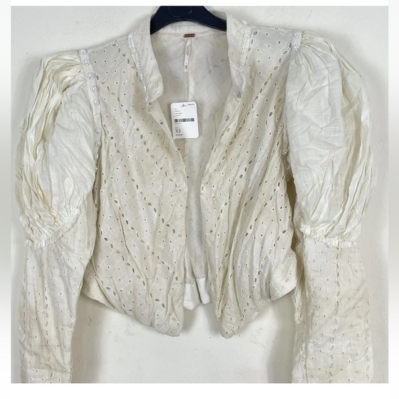 Free People Romantic Revival Lightweight Fitted Jacket XS Ivory BNWT £448. - Picture 4 of 9